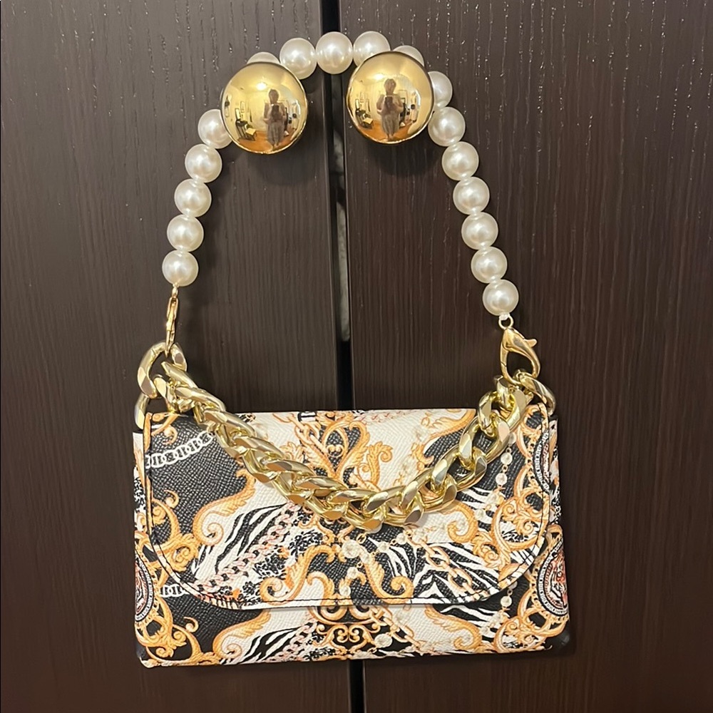 Aldo Gold and Black Women's Small Bag New